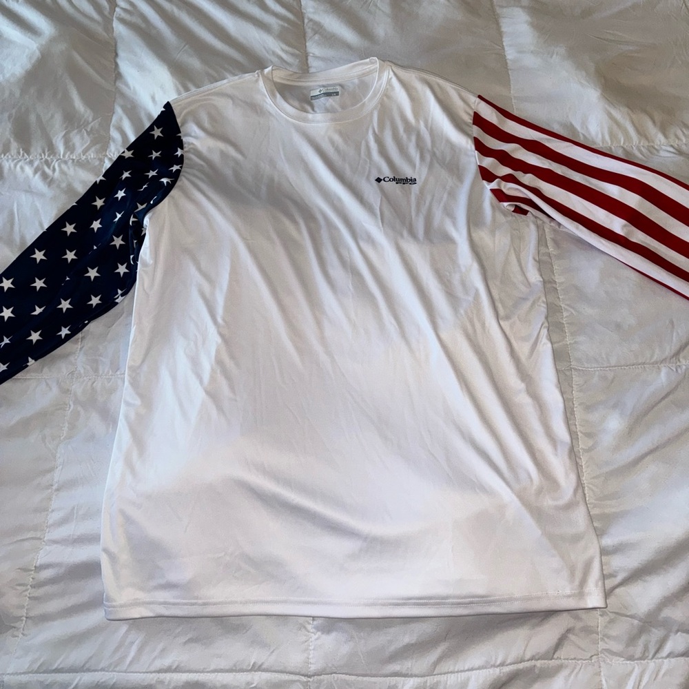 Columbia Sports Wear Red White and Blue Shirt
